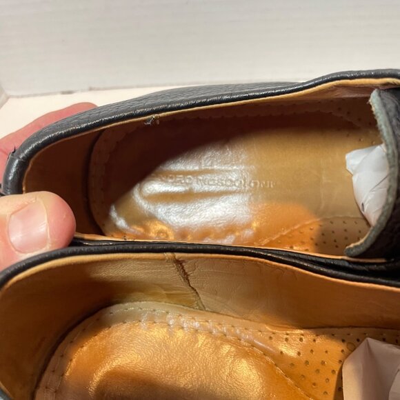 Mens Vinyard Black Pebbled Leather Lace-Up Dress Shoes With Rubber Sole 11EEE - Picture 7 of 16